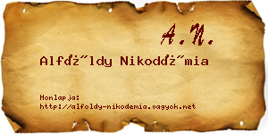 Alföldy Nikodémia névjegykártya
